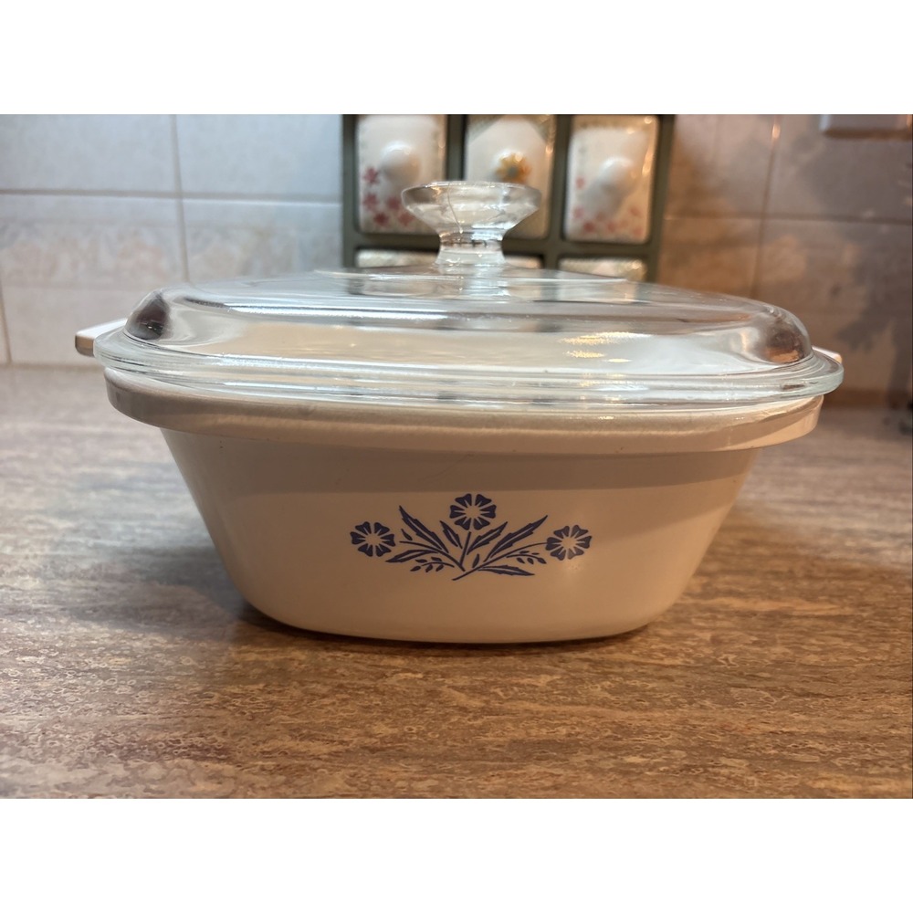 Vintage Corning Ware Double Boiler Insert P-17-B Casserole/Lid Blue Cornflower